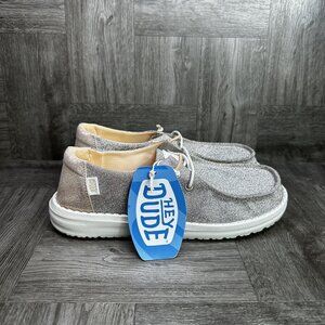 Hey Dude Wendy Metallic Sparkle Women size 8 Slip On Shoes